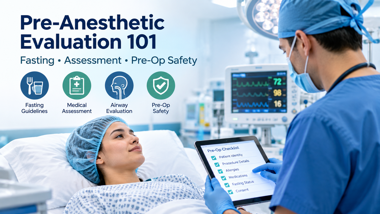 Pre-Anesthetic Evaluation 101: Guidelines for Fasting, Assesment,and Pre-Op Safety